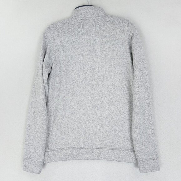 Eddie Bauer Sweater Mens Medium Gray Radiator Fleece Mock Neck Snap Pullover - Picture 10 of 11